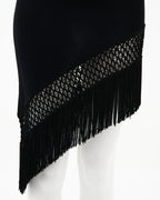 Moschino Couture 90s mini fringe flapper dress