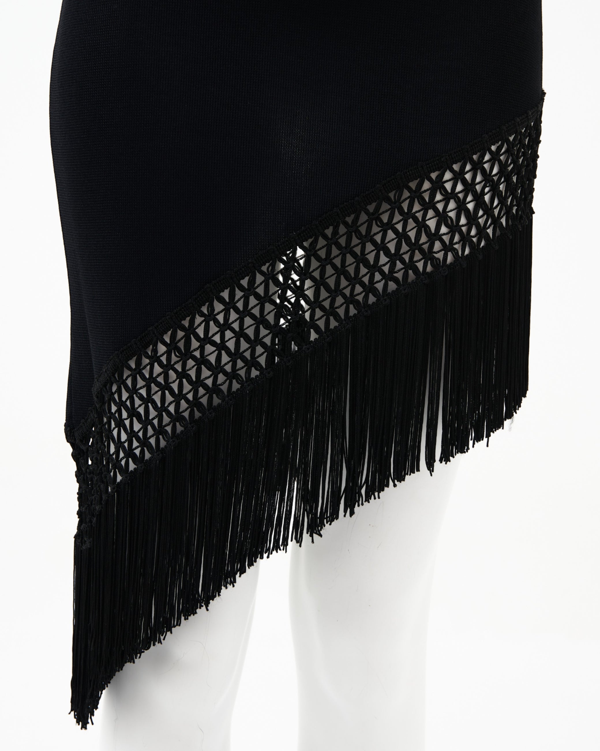 Moschino Couture 90s mini fringe flapper dress
