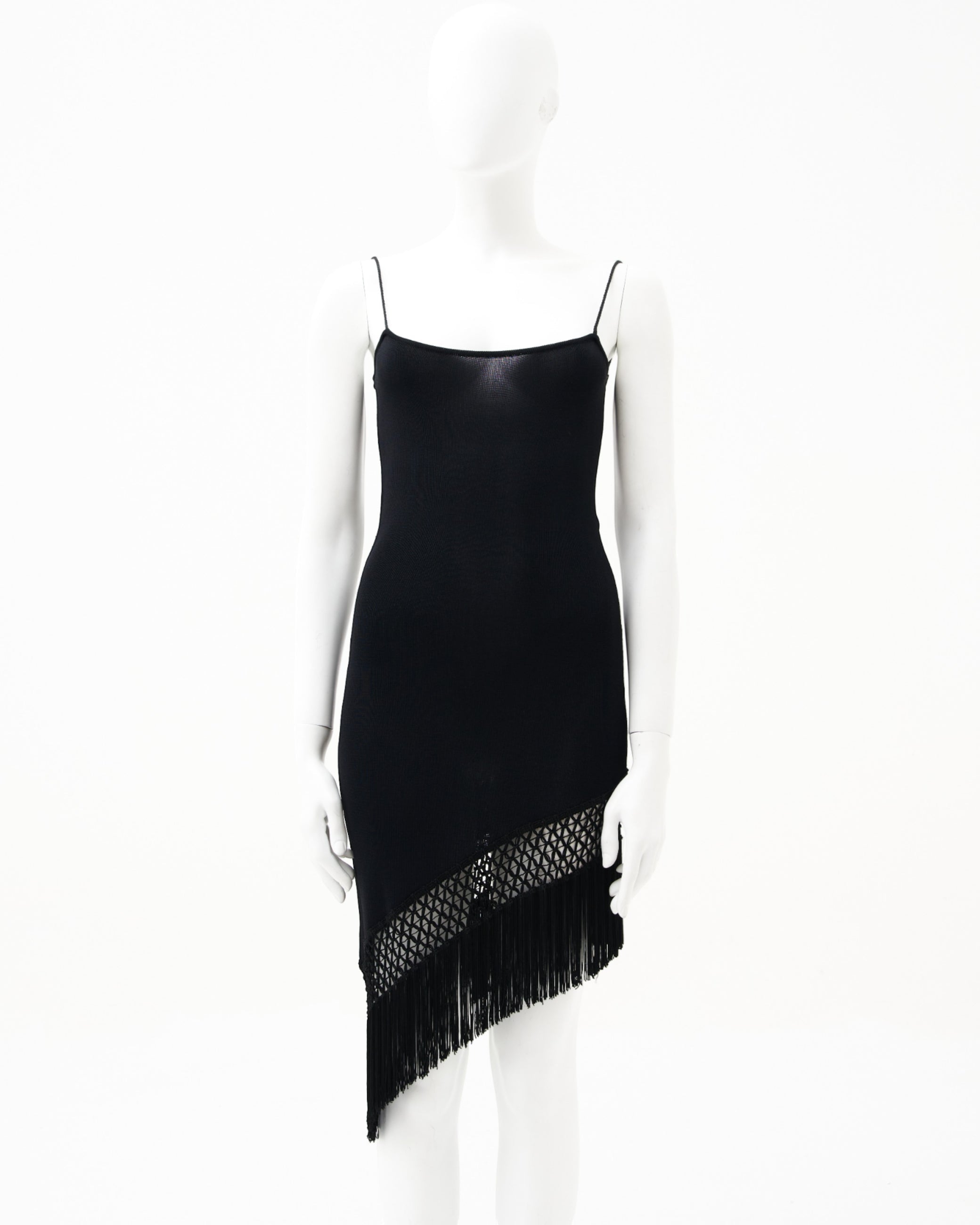 Moschino Couture 90s mini fringe flapper dress