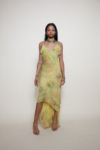 Vintage midi silk beads dress