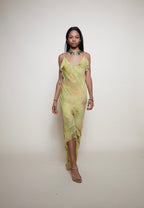 Vintage midi silk beads dress