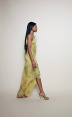 Vintage midi silk beads dress