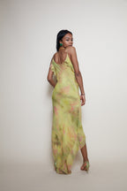 Vintage midi silk beads dress