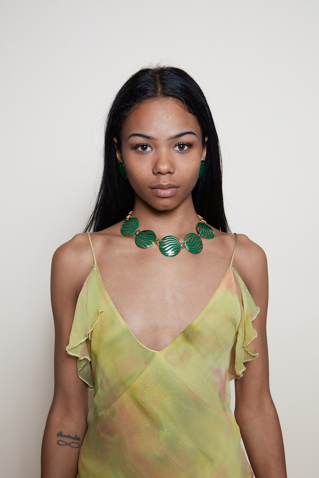 Vintage midi silk beads dress
