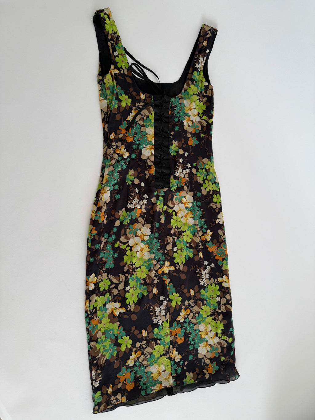 D&g floral silk dress 2000s