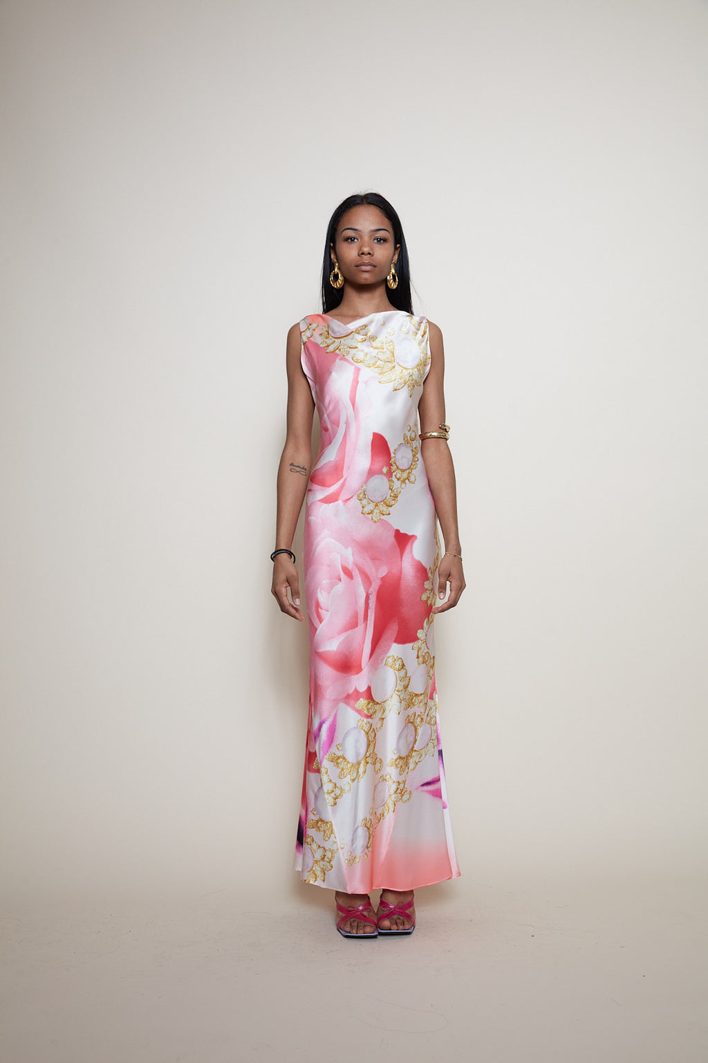 Roberto Cavalli S/S 2001 maxi silk dress