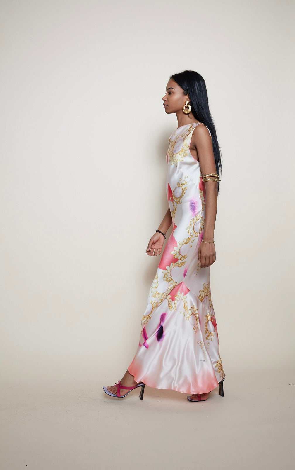 Roberto Cavalli S/S 2001 maxi silk dress