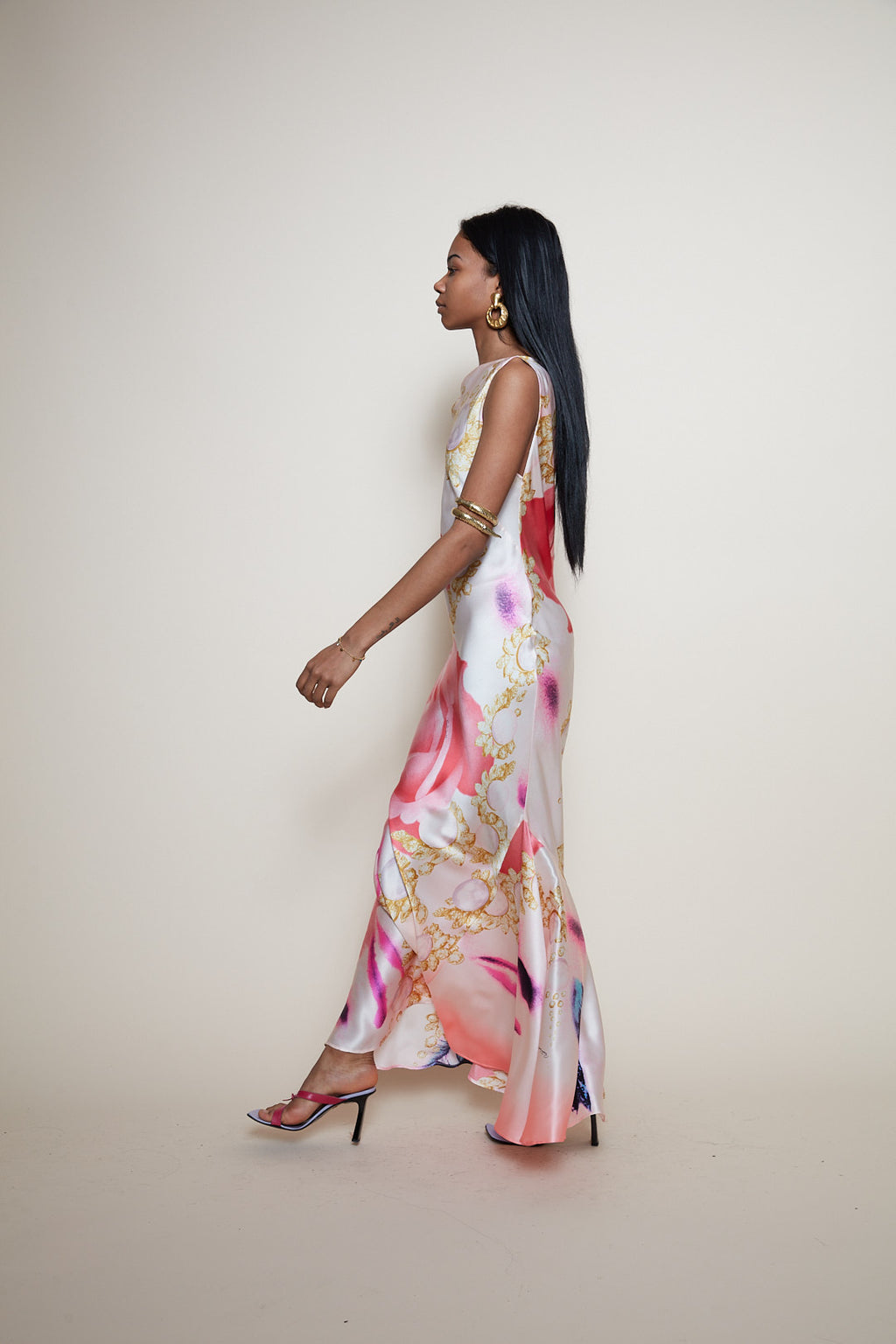 Roberto Cavalli S/S 2001 maxi silk dress
