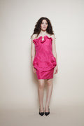 Vintage ruffle silk dress from 80s
