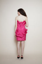 Vintage ruffle silk dress from 80s