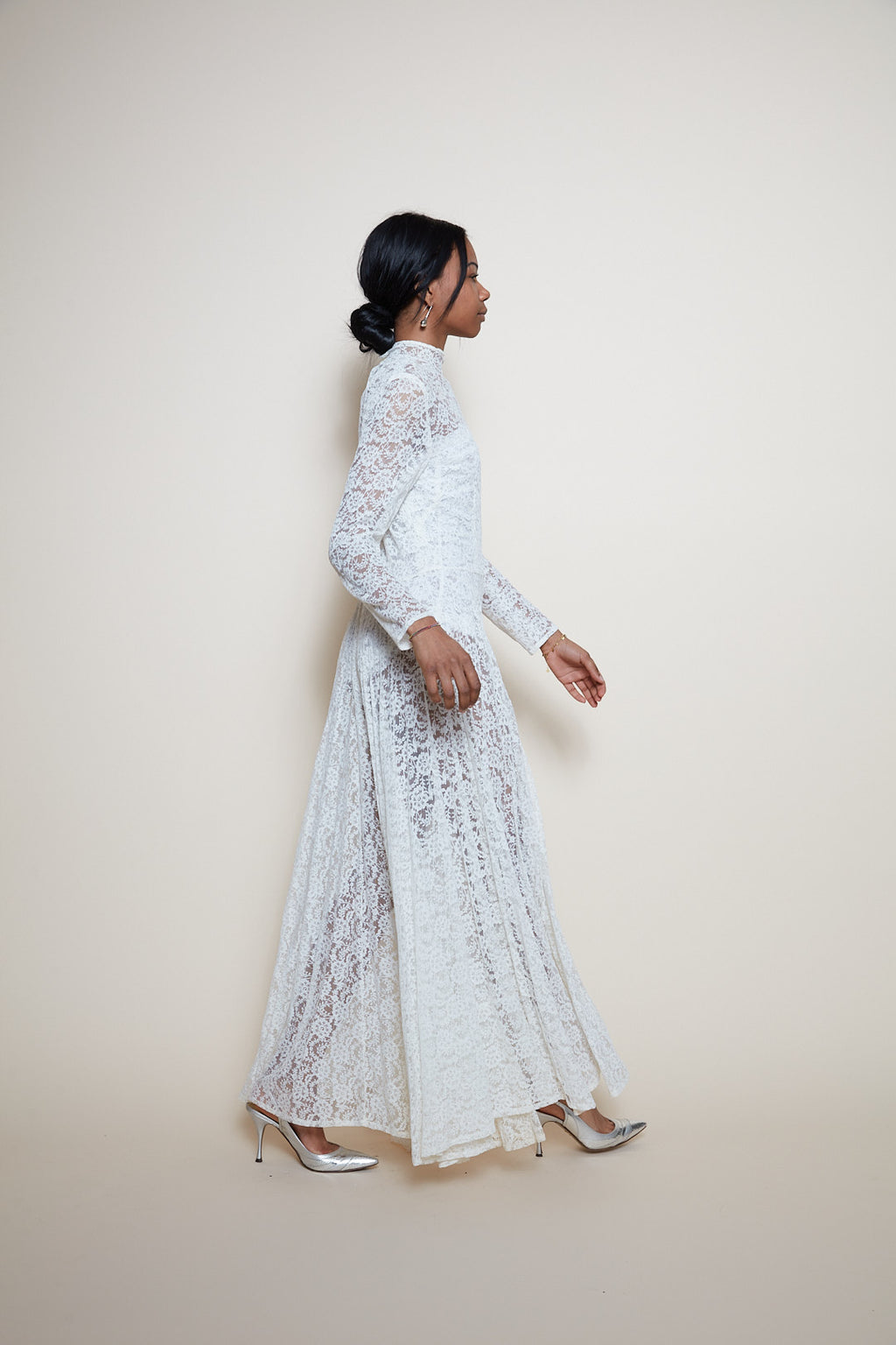 Handmade ancient long lace dress