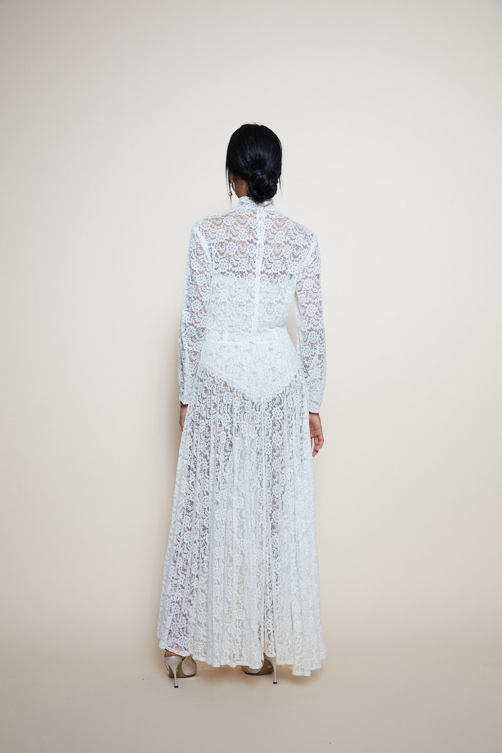 Handmade ancient long lace dress