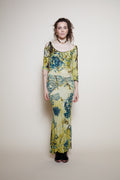 Roberto Cavalli 2003 Tattoo Print Maxi Dress