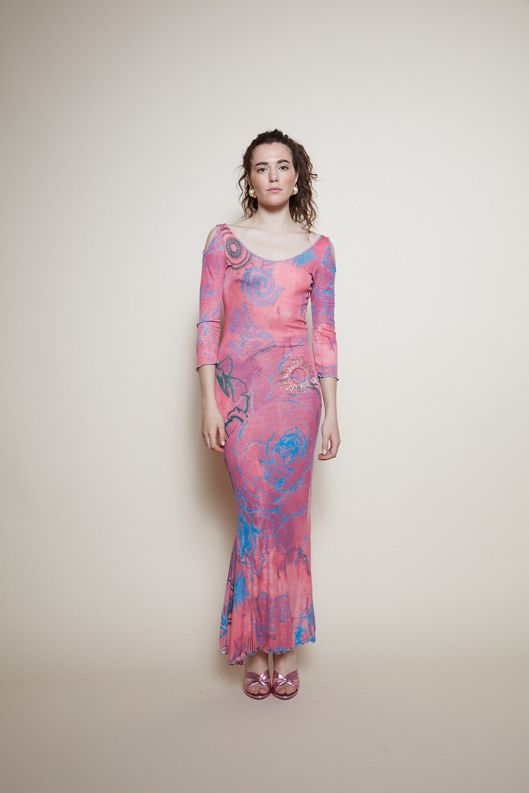 Roberto Cavalli 2003 tattoo maxi dress