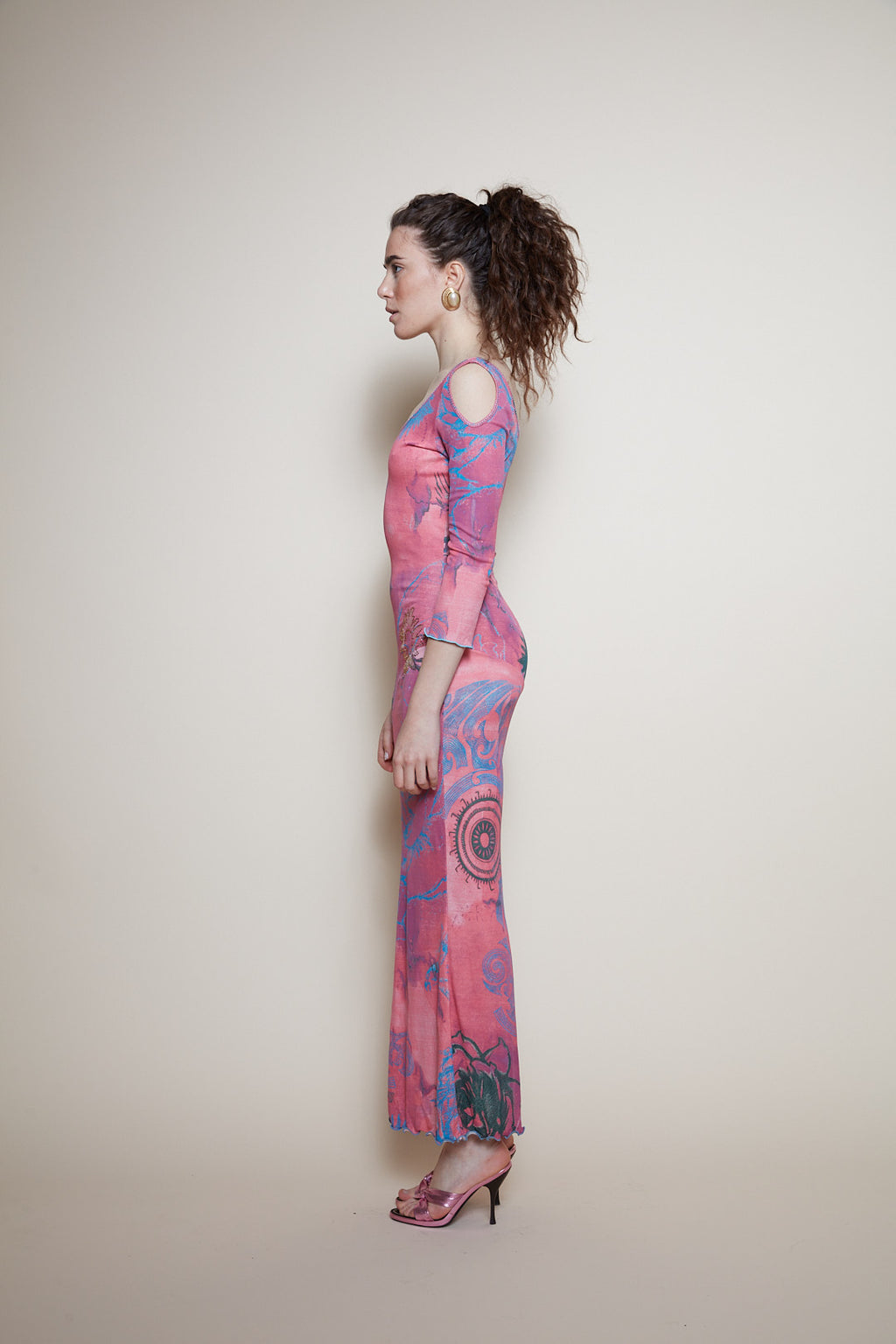 Roberto Cavalli 2003 tattoo maxi dress