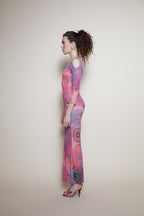 Roberto Cavalli 2003 tattoo maxi dress