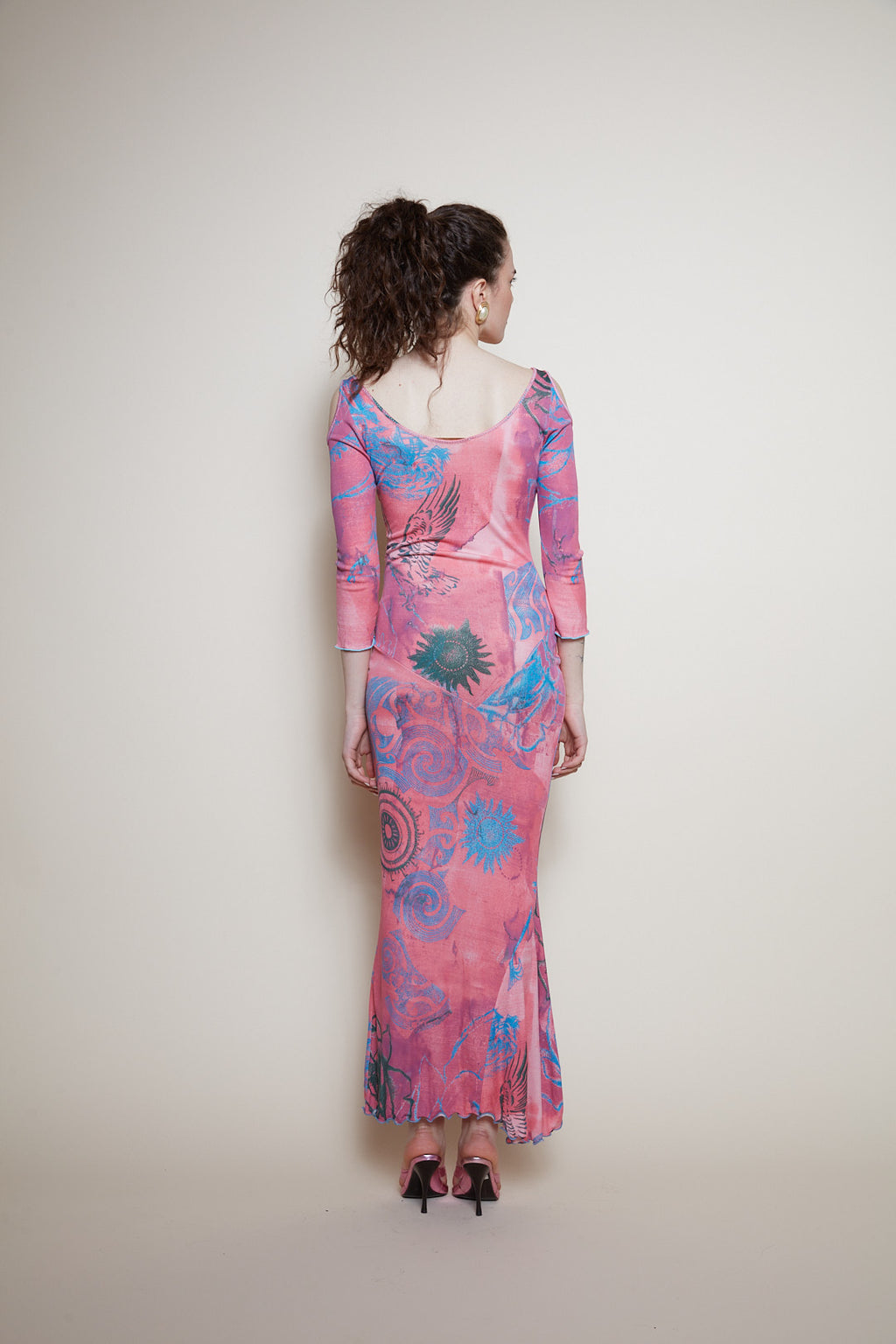 Roberto Cavalli 2003 tattoo maxi dress