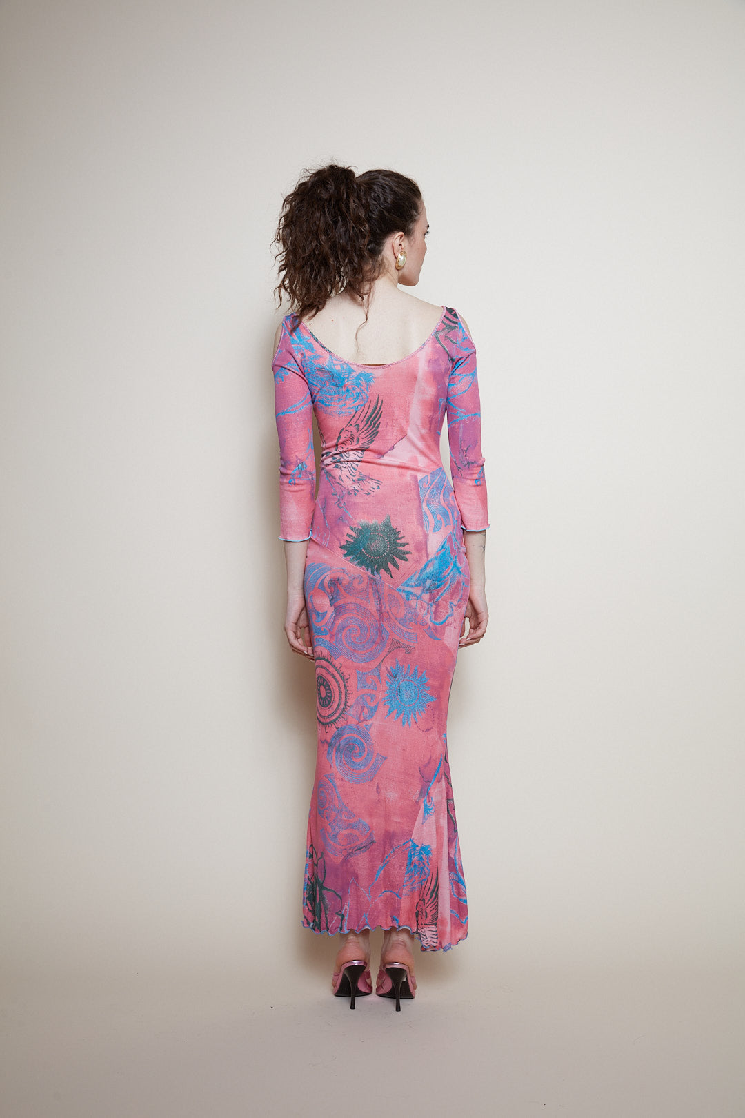 Roberto Cavalli 2003 tattoo maxi dress