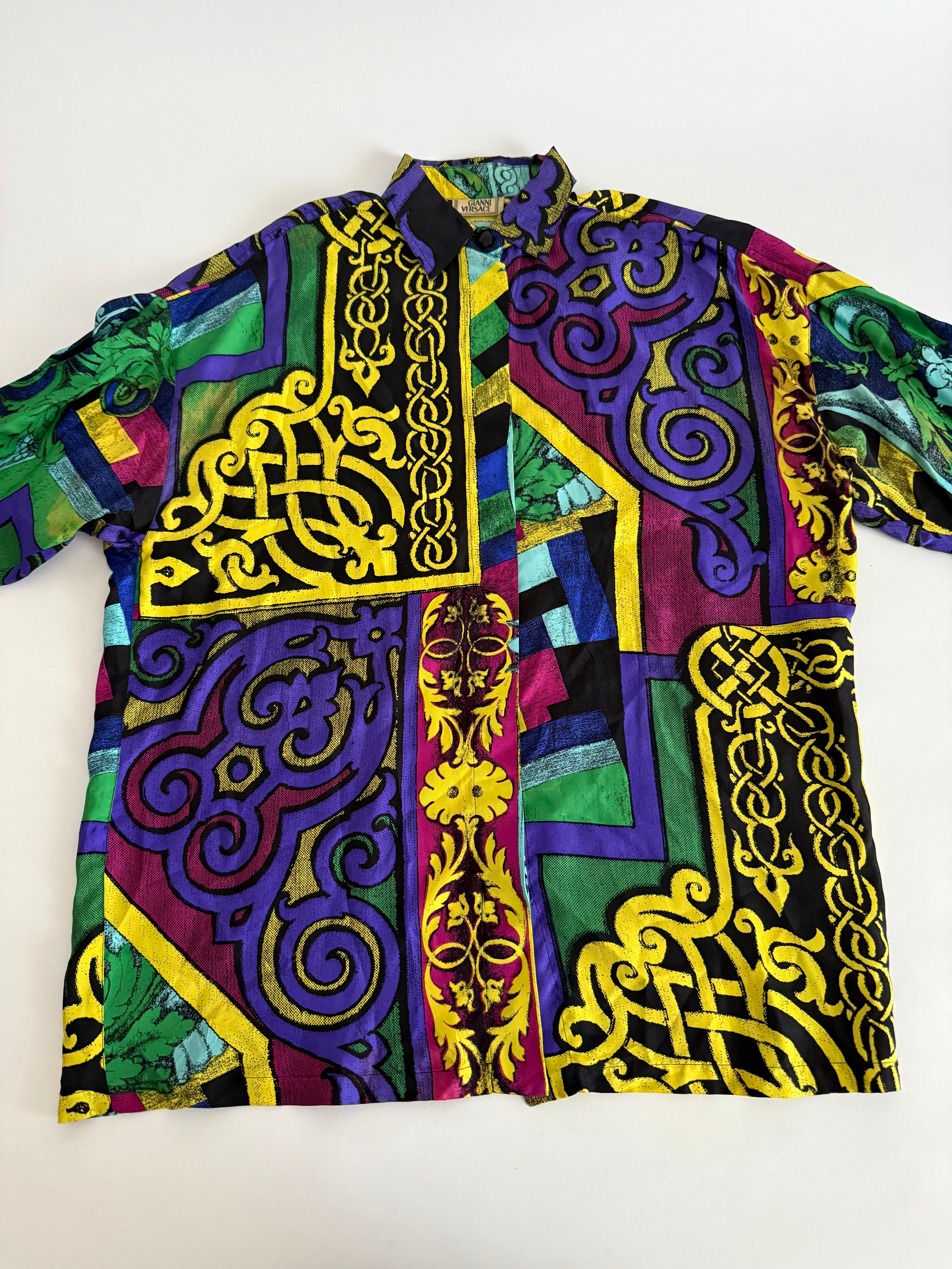 Gianni Versace men silk shirt 90s