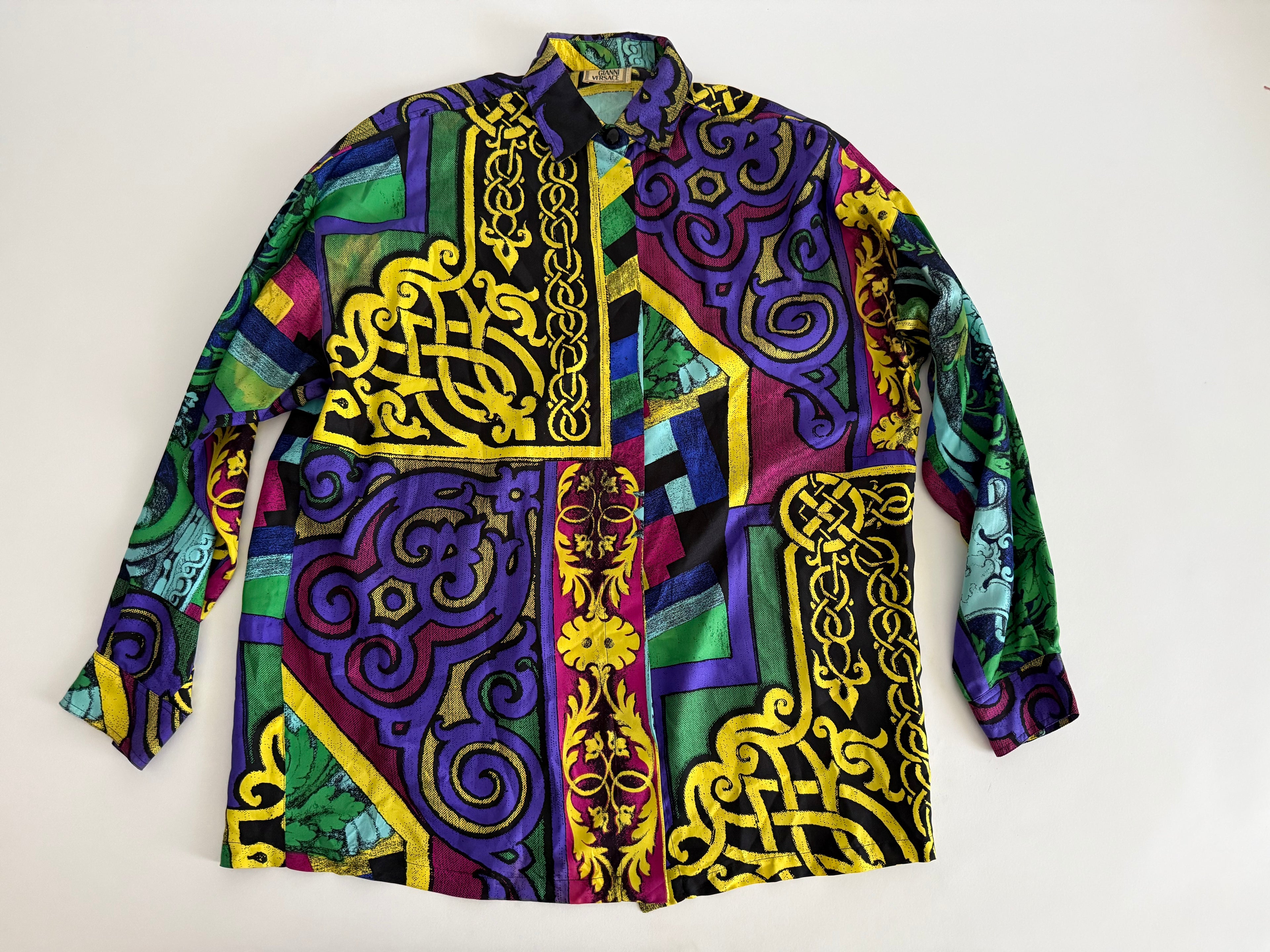 Gianni Versace men silk shirt 90s