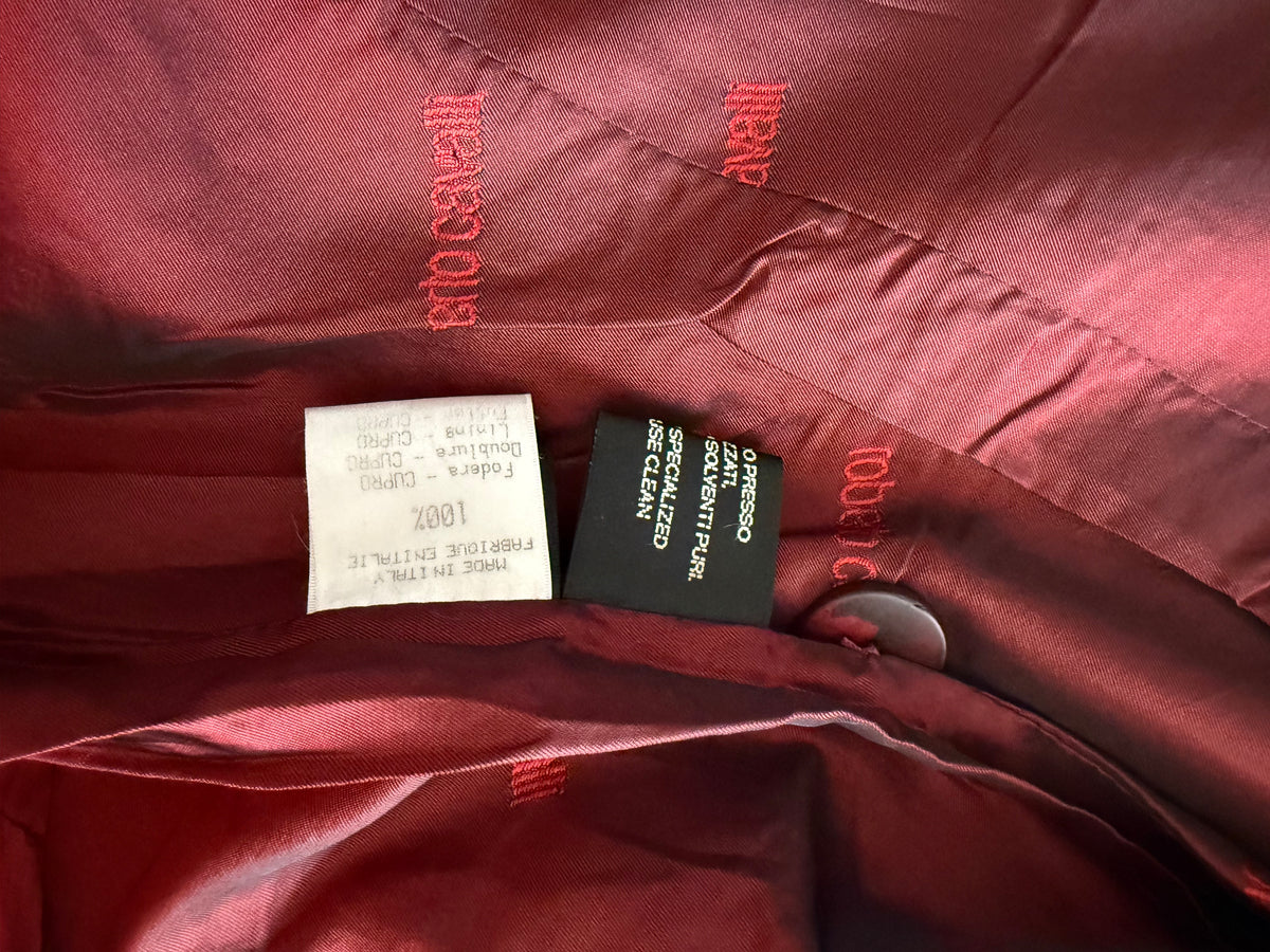 Roberto Cavalli FW 2000 Runway red cocco coat