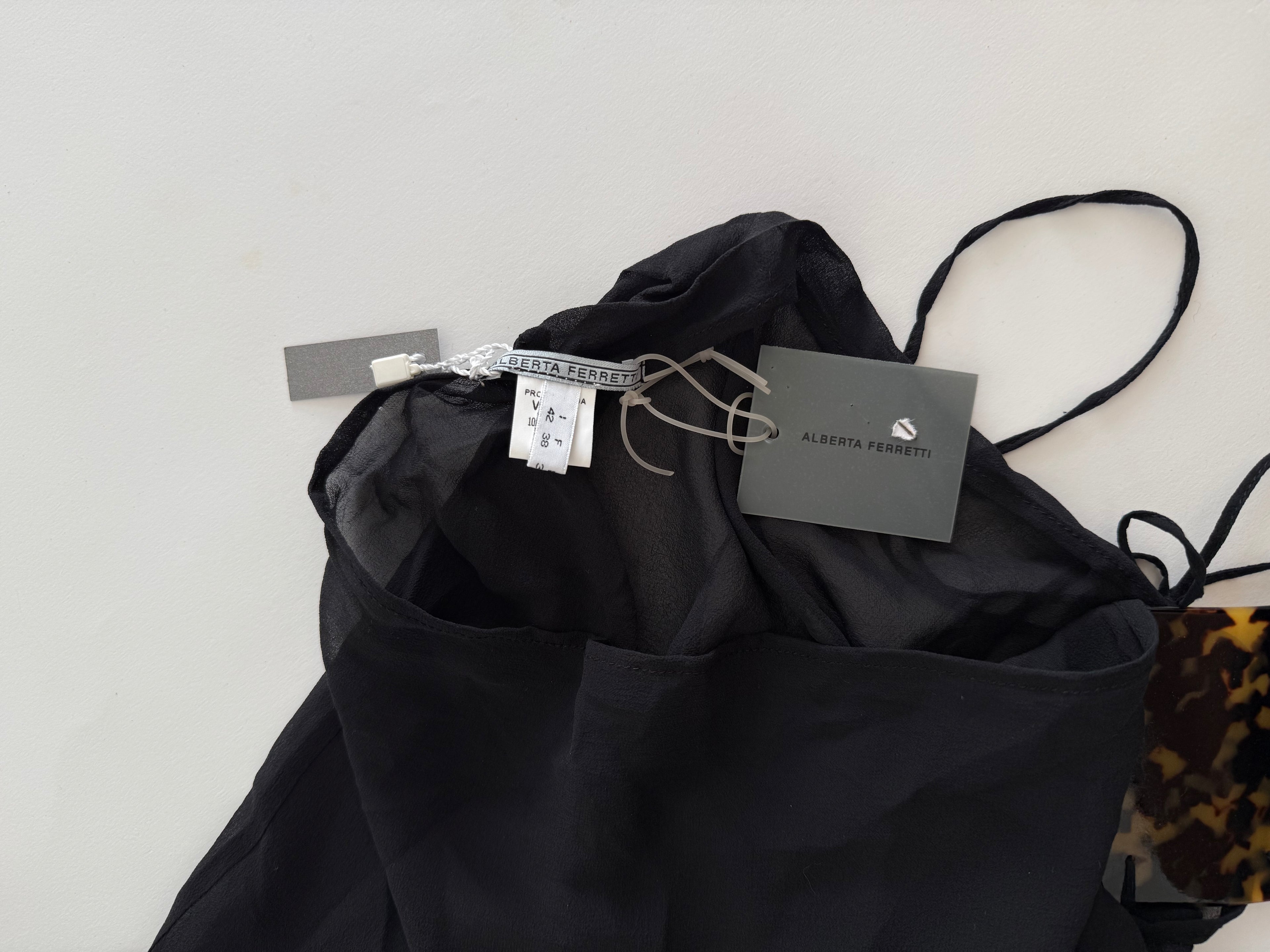 Alberta Ferretti silk black dress