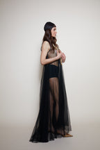 Vintage 80s tulle maxi dress