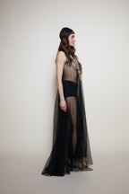 Vintage 80s tulle maxi dress