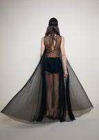Vintage 80s tulle maxi dress