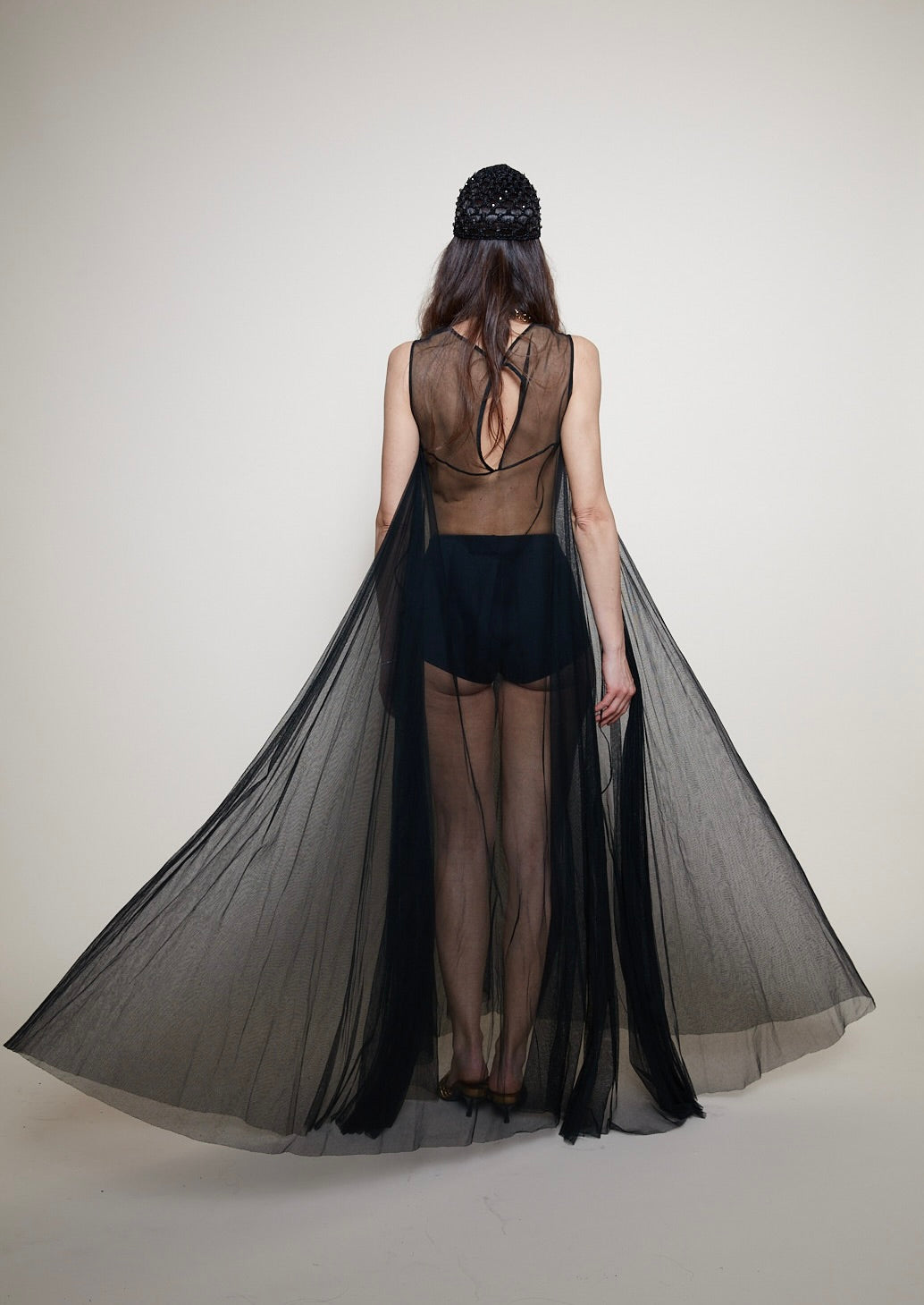 Vintage 80s tulle maxi dress