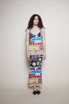 Rare John Galliano SS 2002 print "Formula 1"dress multicolor