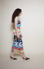 Rare John Galliano SS 2002 print "Formula 1"dress multicolor