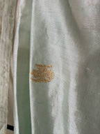 Green gold sari jacket silk 70s