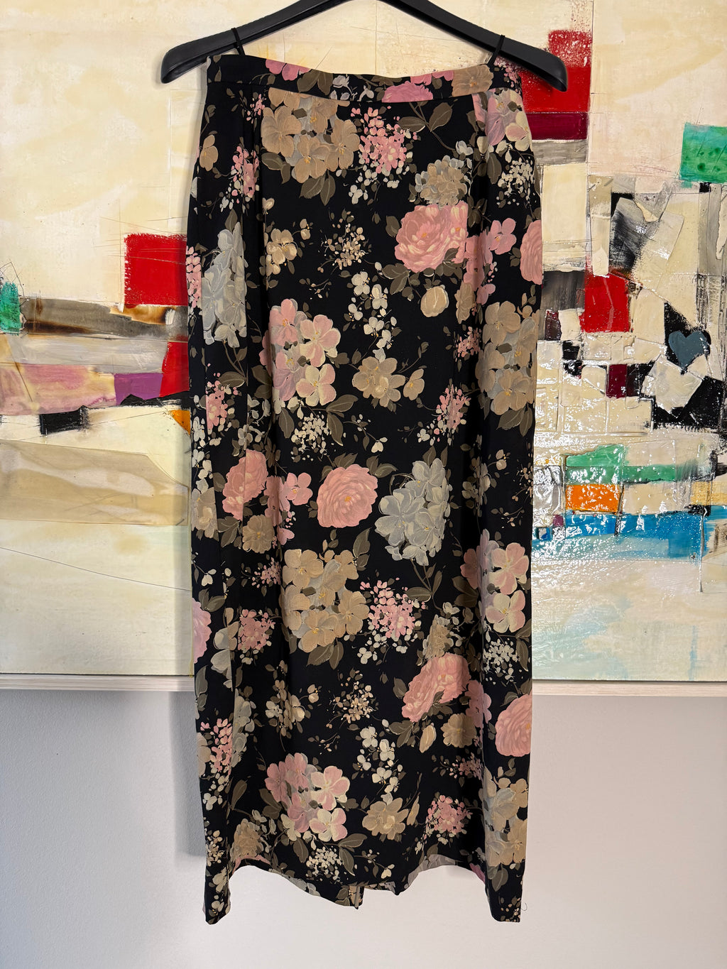 Rare Dolce & Gabbana SS 1997 Runway floral silk midi skirt