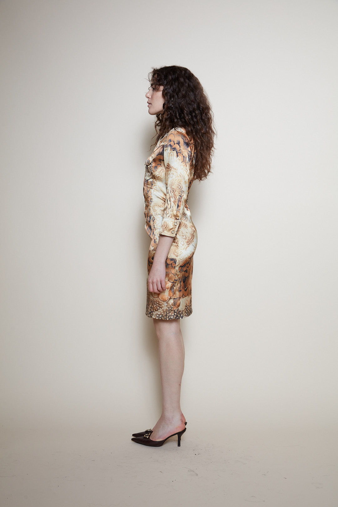 Roberto Cavalli S/S 2004 dress feathers print