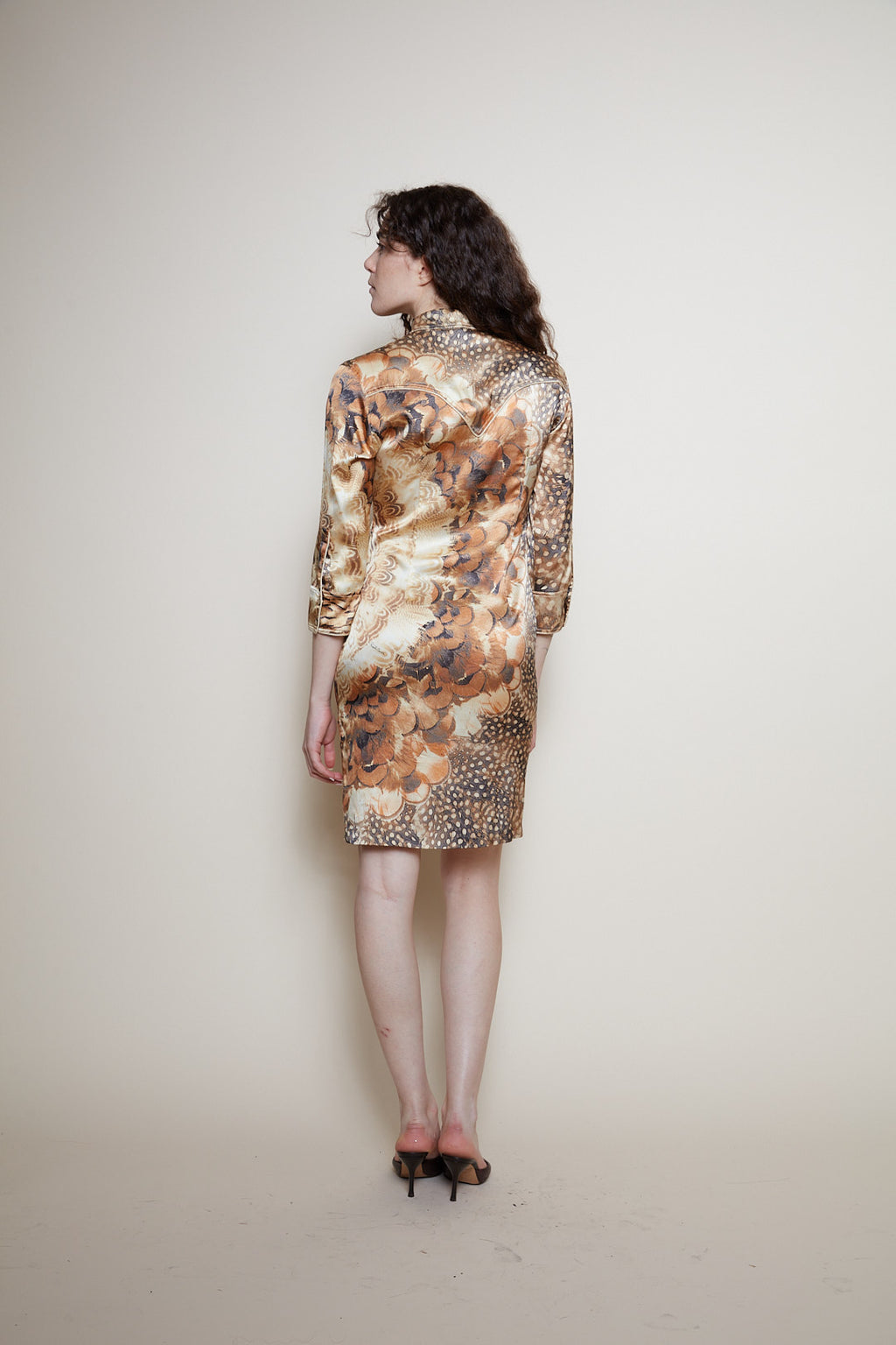 Roberto Cavalli S/S 2004 dress feathers print