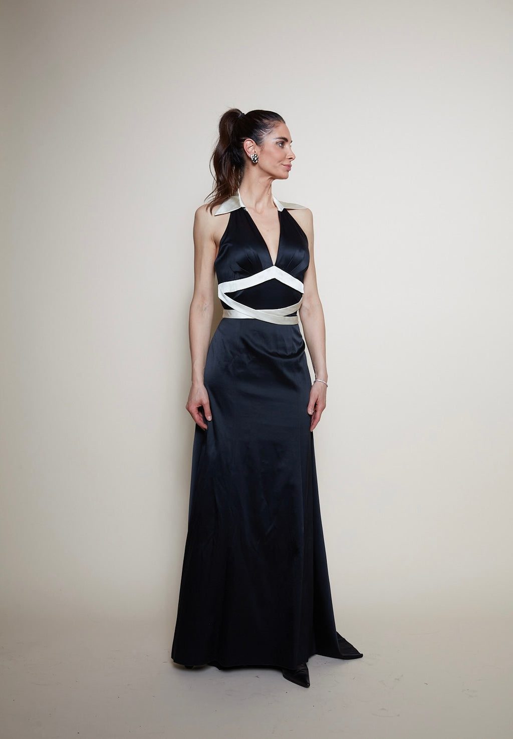Dina Bar-El 90s evening black gown
