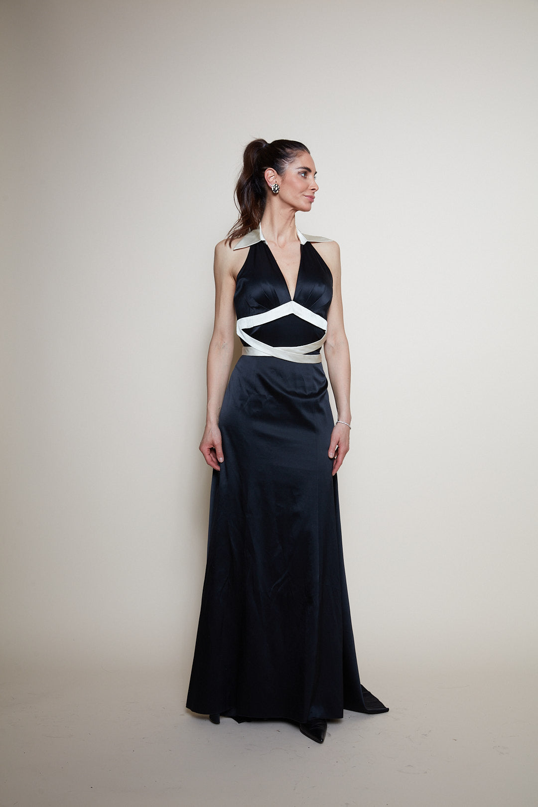 Dina Bar-El 90s evening black gown