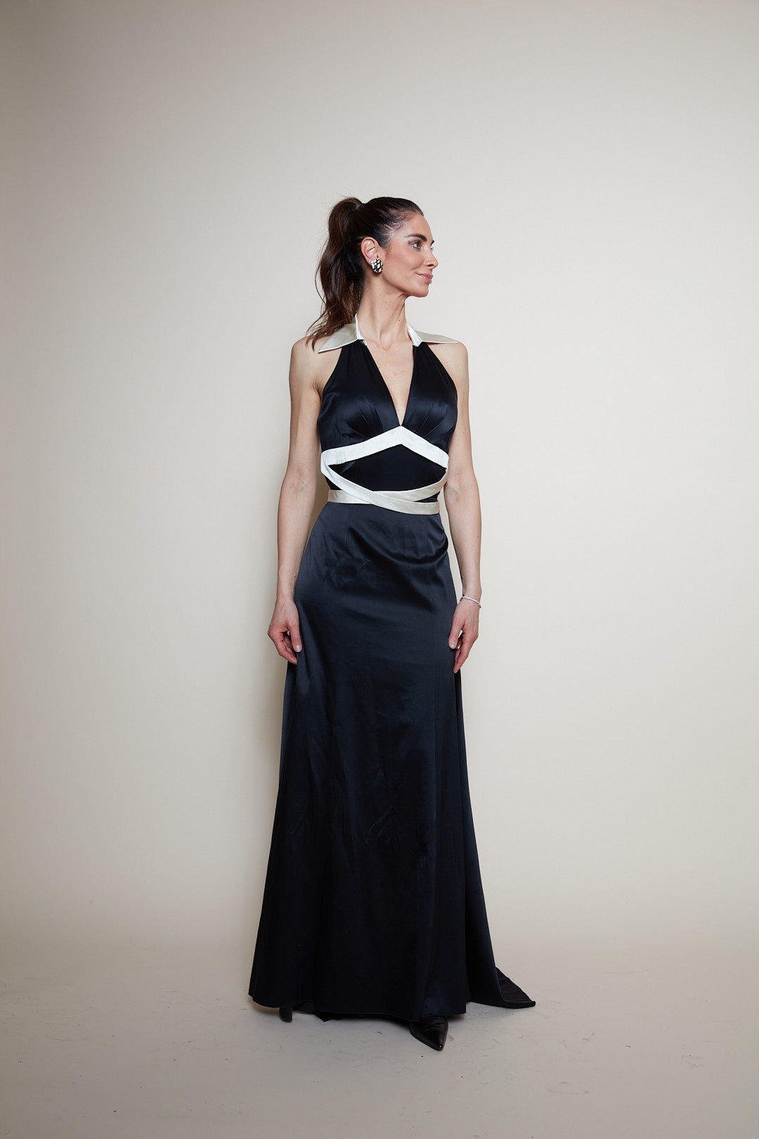 Dina Bar-El 90s evening black gown