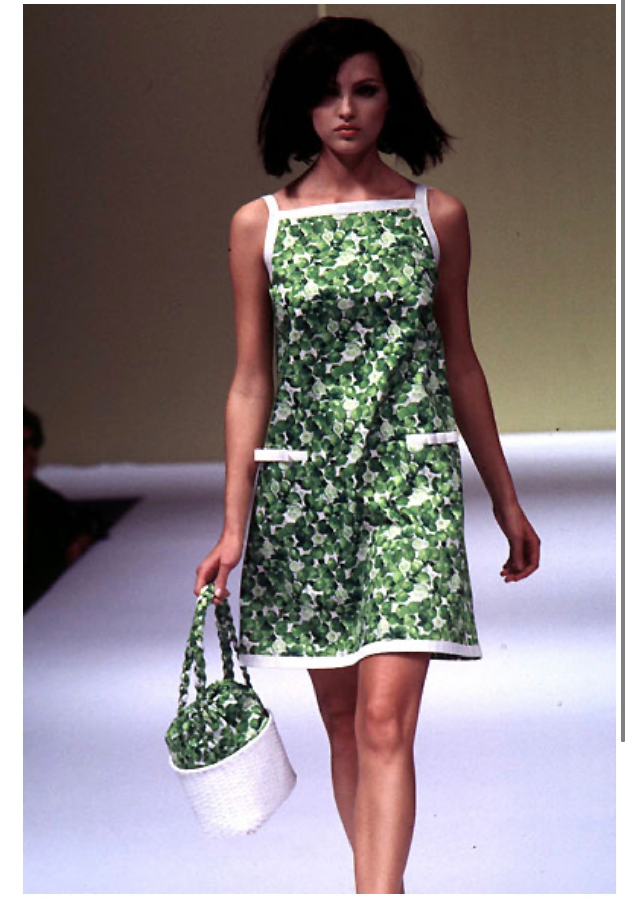 Iceberg SS 1996 Runway lime mini dress