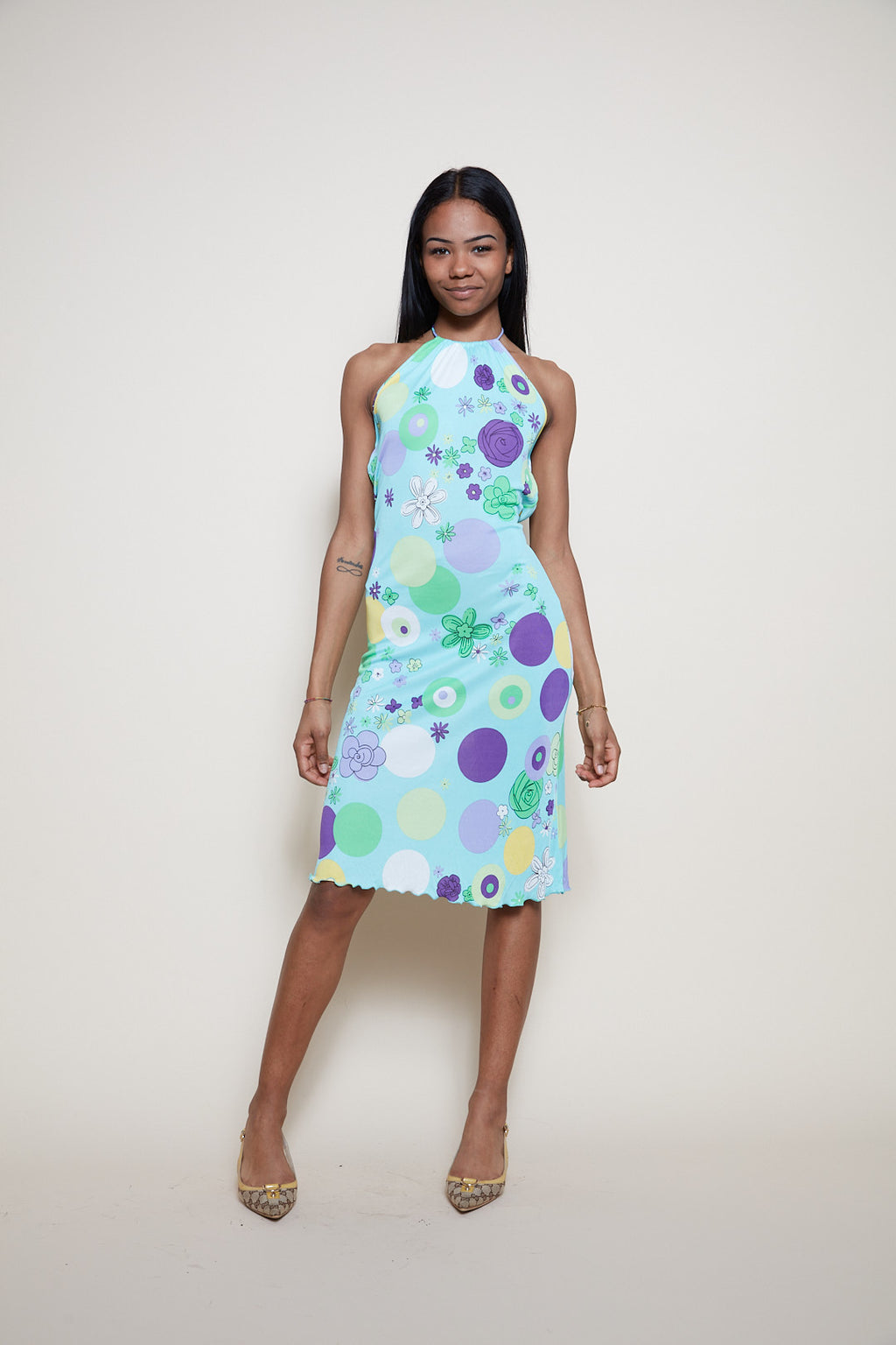 Versace open back dress