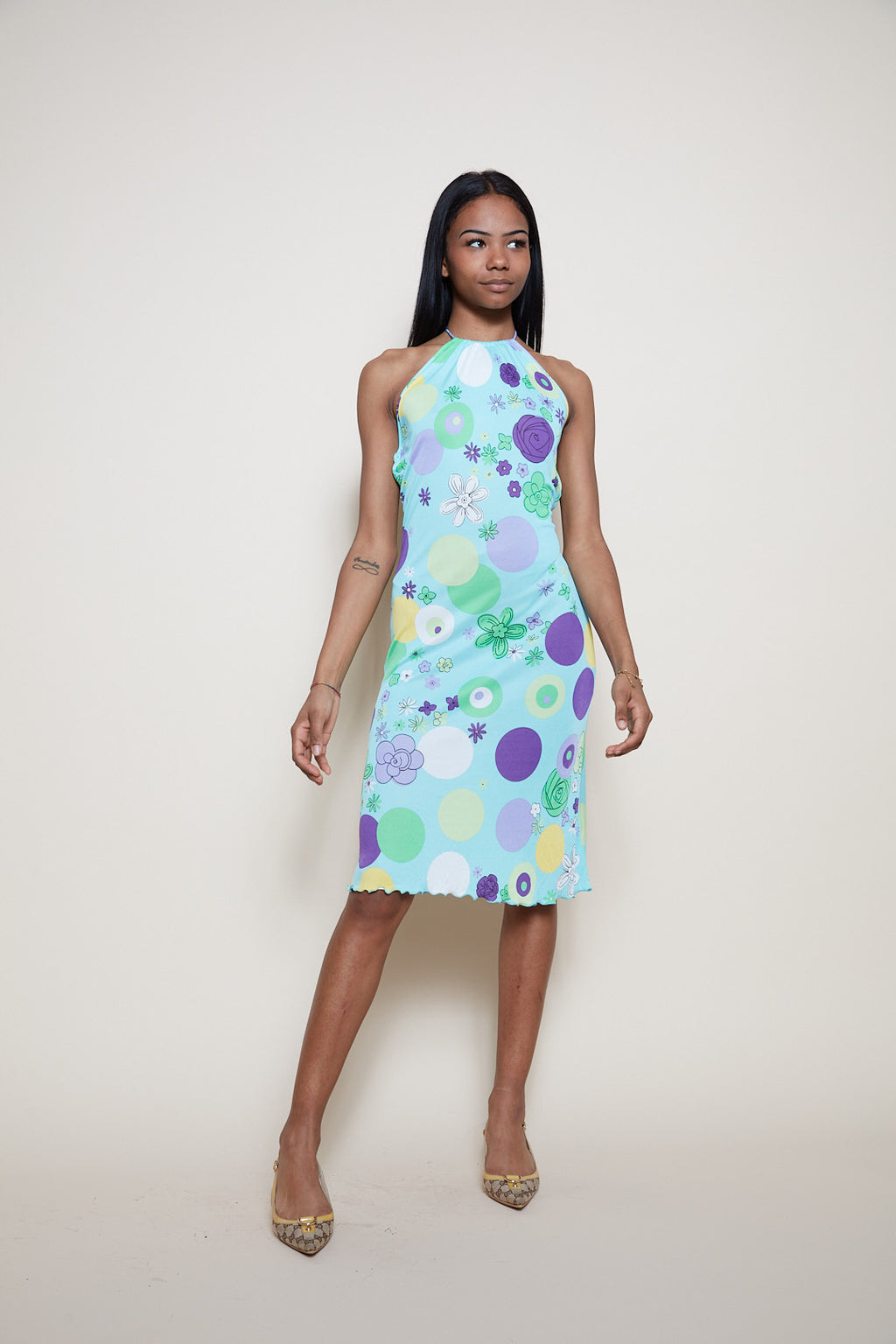 Versace open back dress