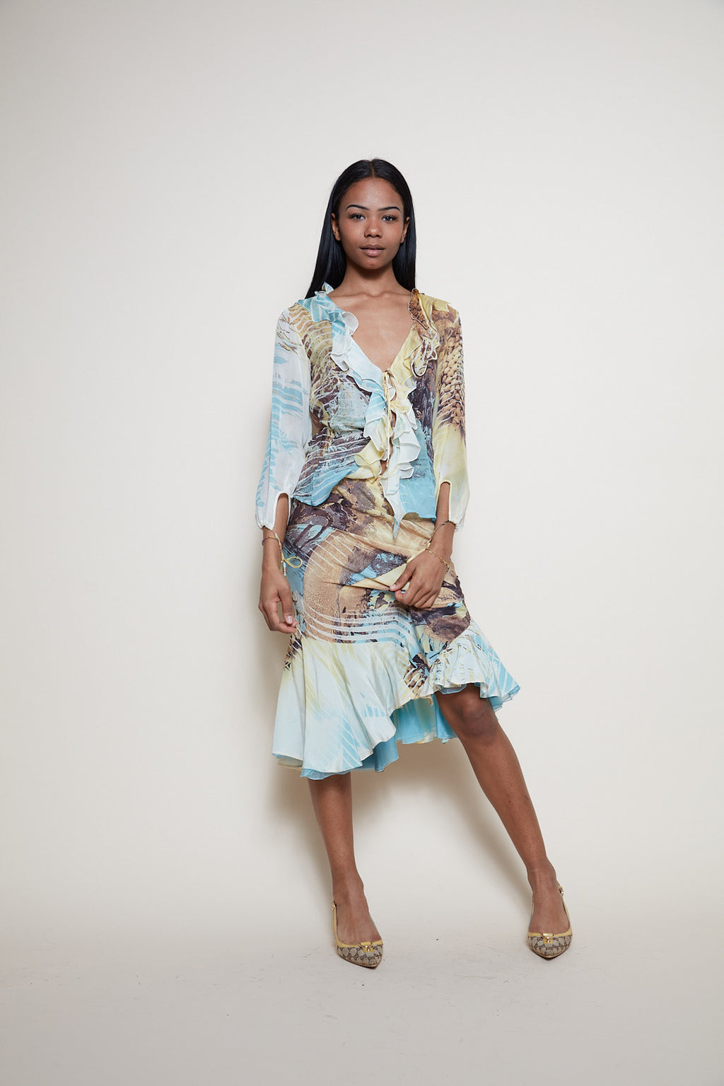 Roberto Cavalli S/S 2002 silk co-ord