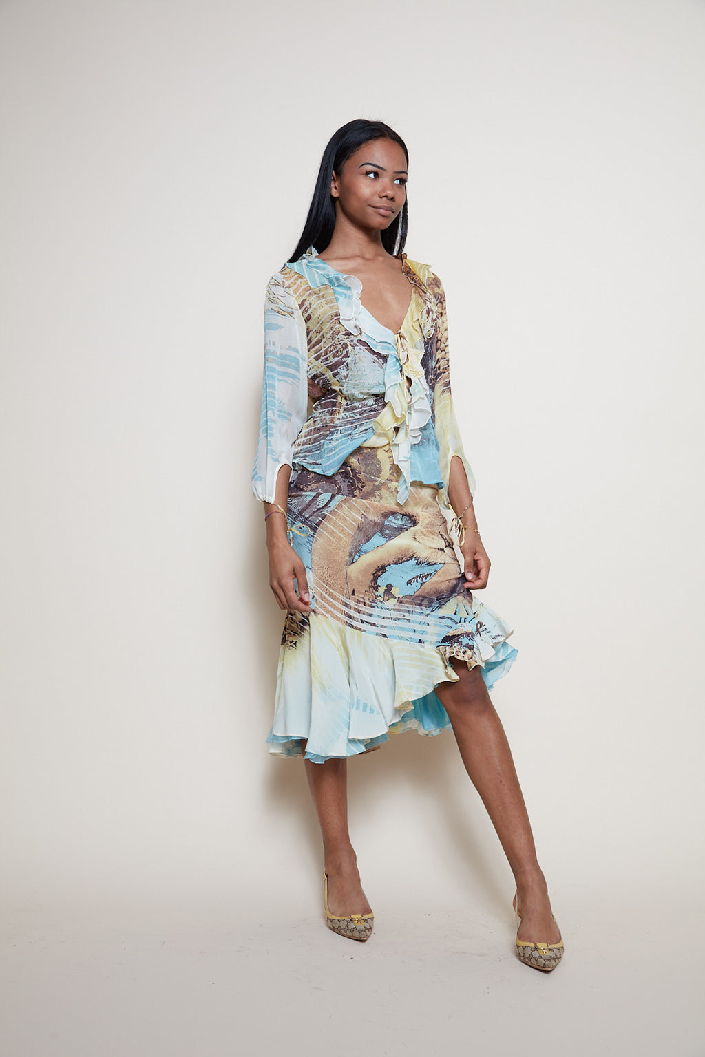 Roberto Cavalli S/S 2002 silk co-ord