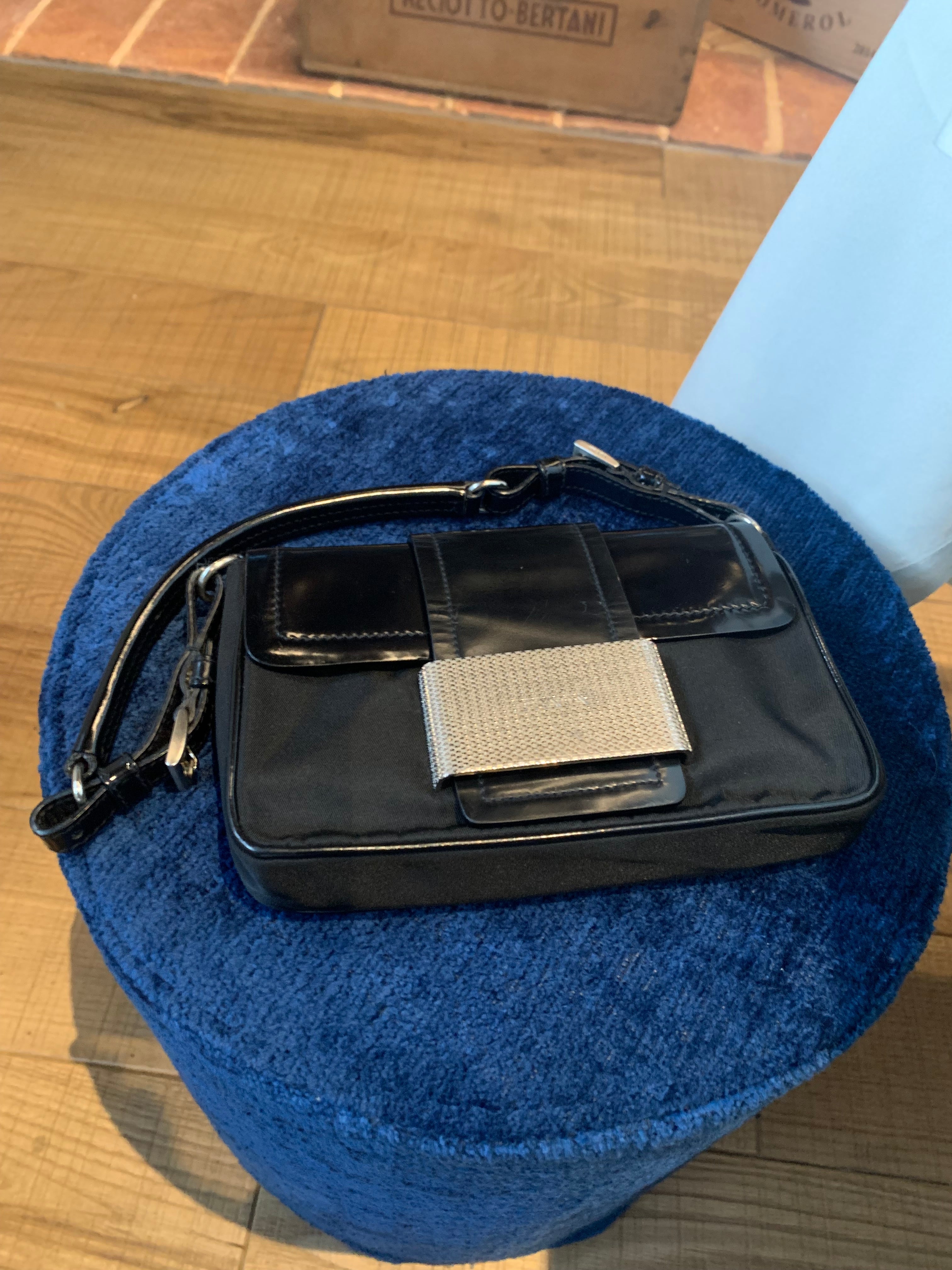 Prada black nylon clutch