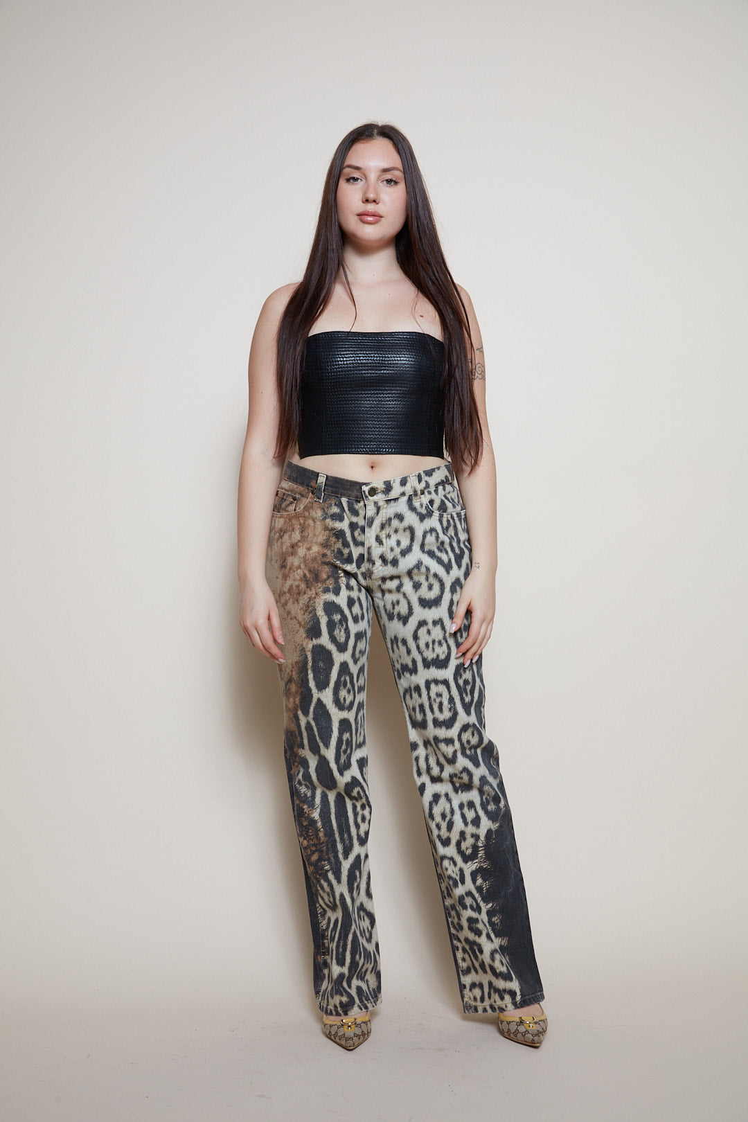 Gianfranco Ferré 90s top leather