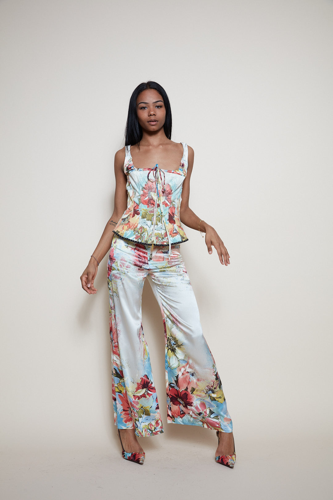 Roberto Cavalli S/S 2003 floral silk pants