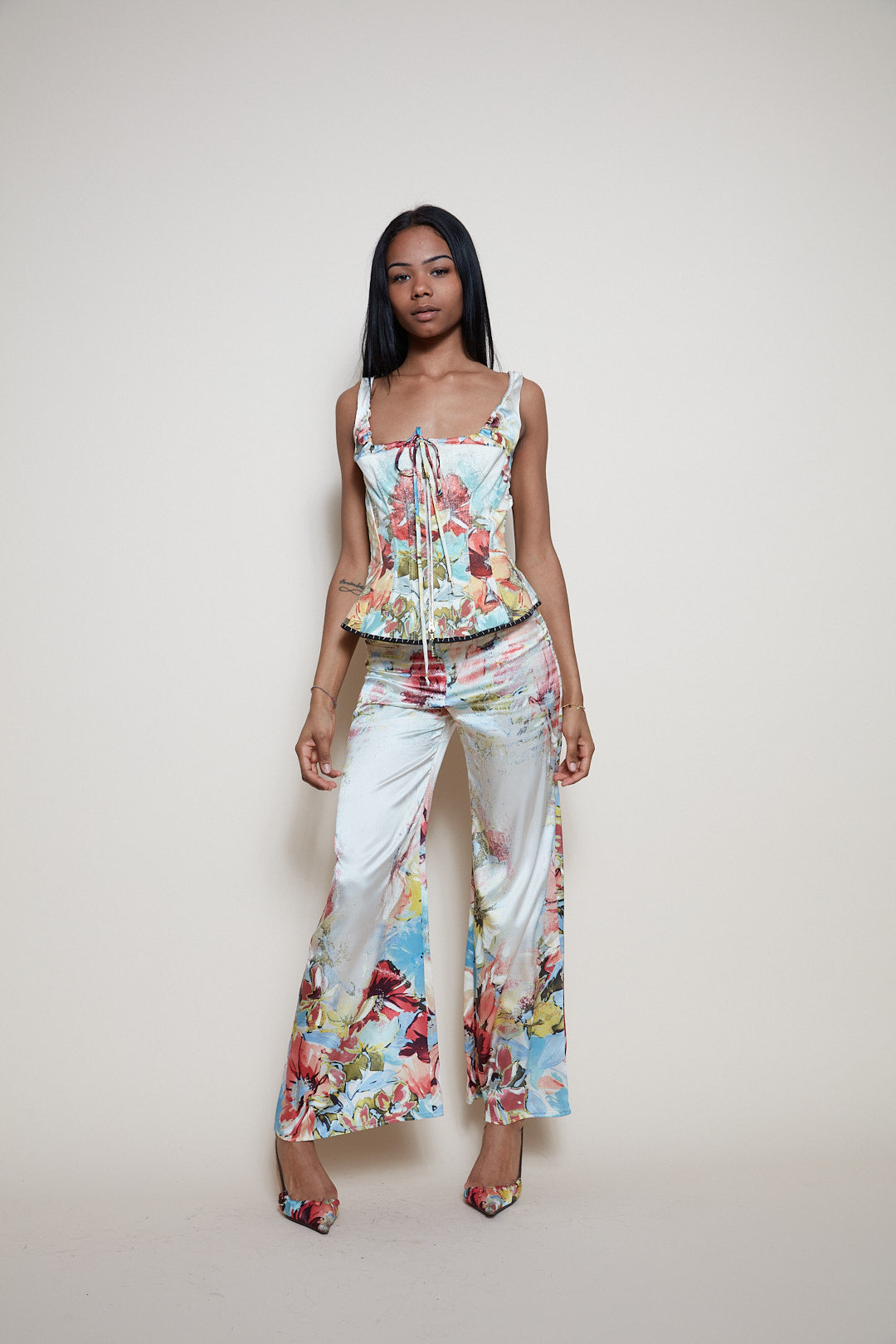 Roberto Cavalli S/S 2003 floral silk pants