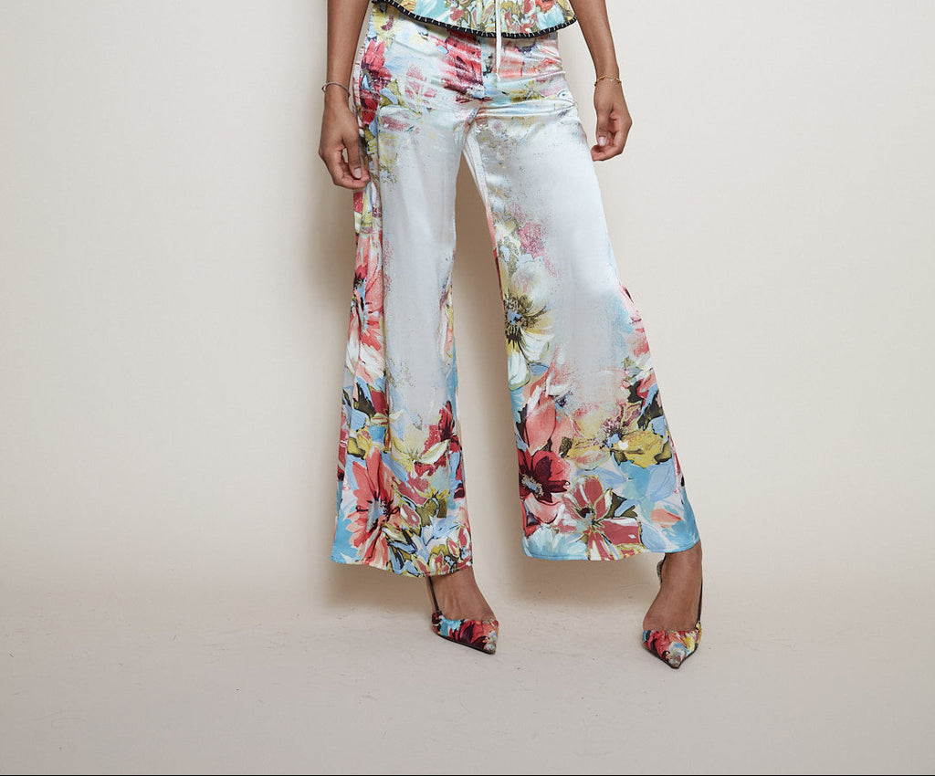 Roberto Cavalli S/S 2003 floral silk pants