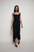 Class Cavalli black fringes dress